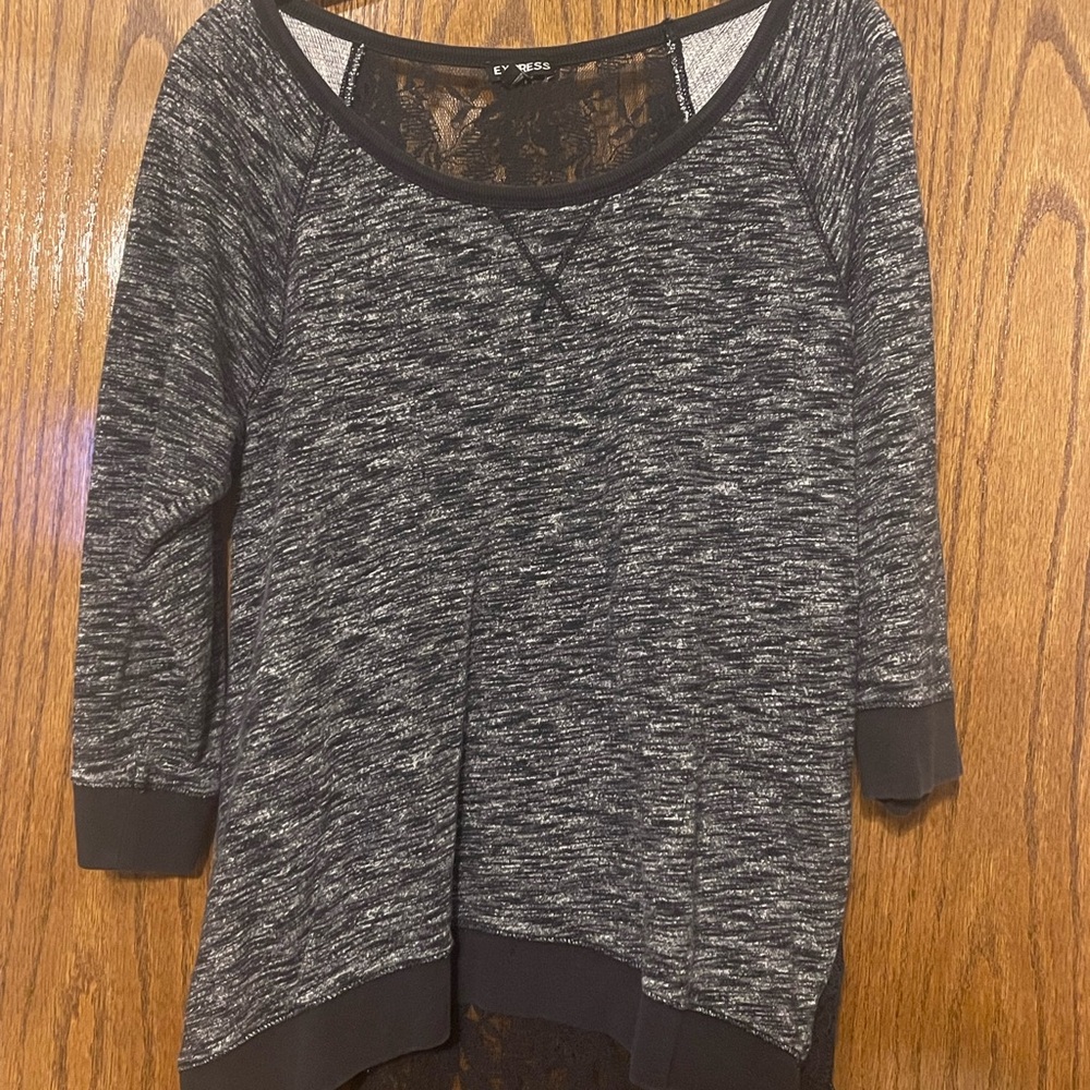 Black and Gray Long Sleeve Top